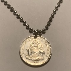 2000 Bahamas 5 Cents COIN PENDANT on Military Style chain Pineapple. 🎁 A1
