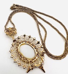 JULIANA Delizza & Elster Turquoise Rhinestone Transfer Necklace Vintage Jewelry