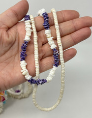 Vintage Y2K 90s Puka Shell Heishi Necklace Bracelet Lot 10 Surfer Hawaiian Beach