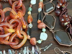 COLLECTOR ESTATE lot Hippie &Modernist Jewelry Boho Amethyst Bib Collar Necklace