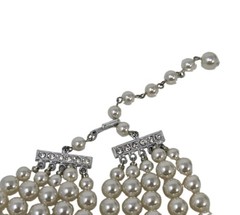 Vintage 5 Strand Graduated Faux Pearl Necklace 14 – 17 Inches Japan Ivory