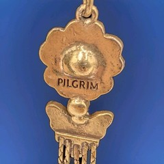 Pilgrim Danish Design Necklace Enamel MOP Crystal Charm Floral Butterfly Whimsy