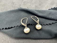 2.00g Vintage Sterling Silver 925 Drop Dangle Earrings Rounded Elegant M