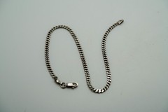 Vintage Sterling Silver 9.75″ x 3mm Curb Chain Bracelet JB47