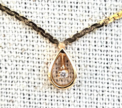 Vintage 14K 585 Uno A Erre w/ a Diamond Pendant Necklace 16″ 3.38gr C link Chain