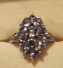 Tanzanite Cluster Ring size 5 never worn inside retailers original gift box