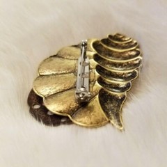 Vtg Nautical Brooch Starfish Sand Dollar Seashell Beach Leaf Art to Wear 2819