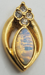 Vintage Avon Faux Opal Oval Gold Tone Pendant Only – .8″ x .45″