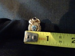 #595–VINTAGE BJC 925-14K–STERLING SILVER RING–SIZE-7–TWO STONES