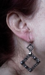 Pair of Art-Deco Cut-Steel Earrings