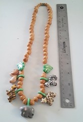 Vintage Flying Colors Safari Animal Ceramic Necklace Jungle Statement 24″