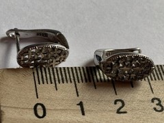 Vintage Earrings 925 Sterling Silver Weight 3.1g Rh plated Ukrainian jewelry Art