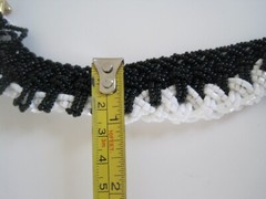 Black White Choker Seed Bead 1990s New