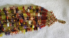 Vintage RJ Graziano Gemstone Semi Precious Multi Stand Multicolor Necklace