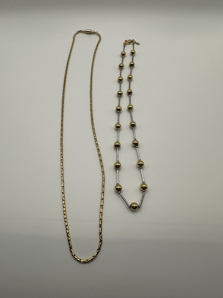 Pair Of Gold And Silver Tone Necklaces