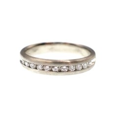 PT950 Platinum 1/4ct Natural Diamond Brush Finished Band Ring Size 6.5