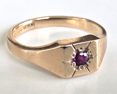 Vintage 14K Jostens Ruby Spinel Signet Style Ring Size 6.25 2.76grams