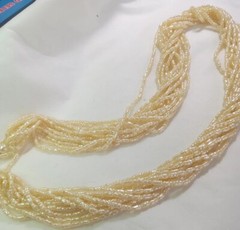 Vtg Cultured Freshwater Rice Pearl MultiStand Twisted Opera Lenth Long Necklace
