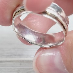 VINTAGE HAMMERED SPINNER BAND STERLING SILVER 925 RING SZ 7 SOUTHWEST PRETTY