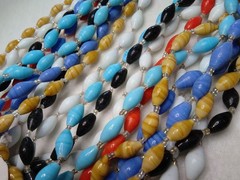 Vintage Glass Beaded Necklaces Made in India Lot of 12, Various Colors, Each 20″