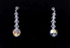 Vintage Aurora Borealis AB Crystals Beaded Necklace & Earrings
