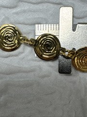 Liz Claiborne Signed Vintage 32″ Double Strand Gold Tone Coin Disc Necklace