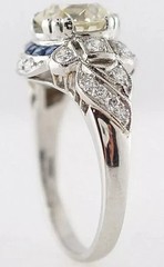 3Ct Art Deco Style Lab Created Diamond Engagement wedding 14K White Gold FN Ring