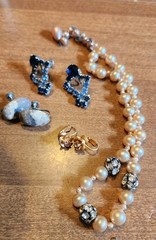 Vintage Jewelry Lot – Rhinestones – Sarah Cov Earrings NOS – Aurora Borealis