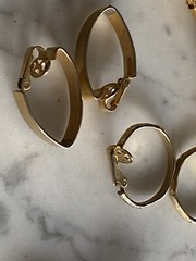 Vintage Jewelry lot goldtone earrings 14 pairs hoop box stars dangle