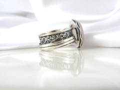 Large Sterling Silver 925 Quartz Spin Spinner Israel Modern Band Ring Size 10
