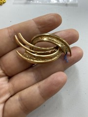 S72 Vintage brooch West Germany, 19k gold plated, new, with tag