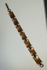 Unsigned Native American Vintage Copper Thunderbird Link Panel Bracelet 7”