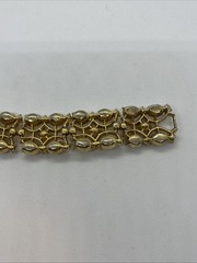 Vintage Crown Trifari Aurora Borealis Link Bracelet 7 Inches Read Description
