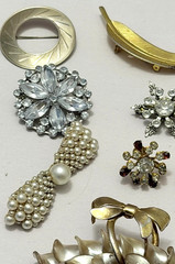 VTG Jewelry Lot MCM Fashion Mixed Brooch Necklace Earrings 1960’s 1970’s 1950’s