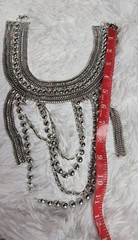 Silver Tone Unique Bib Statement Necklace New 7×11
