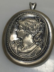 ART NOUVEAU STYLE STERLING SILVER VICTORIAN BEAUTY BROOCH/PIN