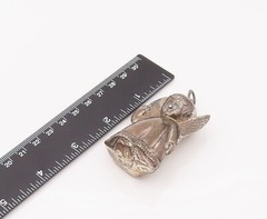 925 Sterling Silver Vintage Large Puffy Tooth Fairy Angel Pendant PT22102