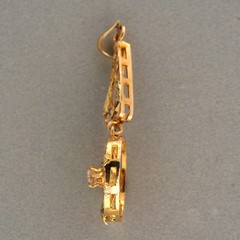 Vintage Estate Filigree 14k Yellow Gold .05ct 1920 Diamond Pendant