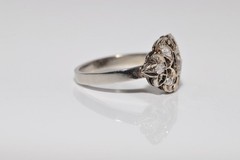 Antique Circa 1920s 18k Gold Art Deco Natural Diamond Decorated Ring