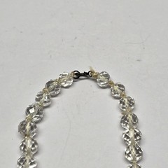 Vintage Graduated Faceted Rock Crystal Quartz Hand Strung Necklace 15″