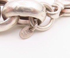 925 Sterling Silver Vintage Bracelet Chunky Interlocking Circles Link BT12203