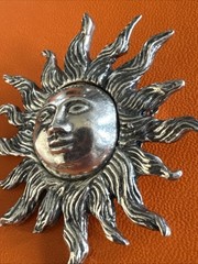 Vintage Sterling Silver Sun Burst Brooch