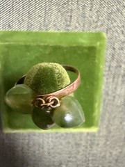 Vintage SOLID 14KT Gold Stamped Jade Hearts Ring Size 8.5 1.5g New Old Stock!