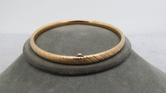 Antique 14k Gold Filled Bangle Bracelet Marathon Slim Stripe Etched Stackable