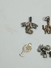 Lot 6 Vintage Bracelet Charms Donkey Hairdryer Sweet 16 Love Hairdresser Party