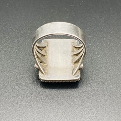 Vintage Sterling Silver Agate Signet Ring Size 9.75
