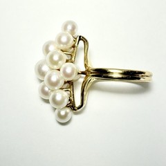 Ming’s Honolulu 14K Yellow Gold 4–5mm Akoya Pearl Cluster Size 5 Ring 4.7g