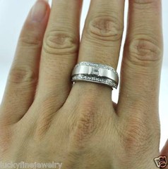 0.50 ct 18k Solid White Gold ladies Natural Diamond Ring 7.4 gram MADE IN USA
