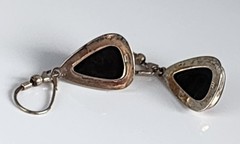Vintage Mk’d 925 Sterling Baltic Amber Dangle Drop Earrings 1 1/2″ L 1/2″ W