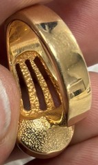 Vintage 18 KT HGE Gold Plated Amethyst Cocktail Statement Ring Size 8, 8.17 Gr